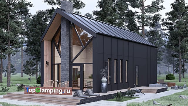 Одноэтажный дом с мансардой  F-22121