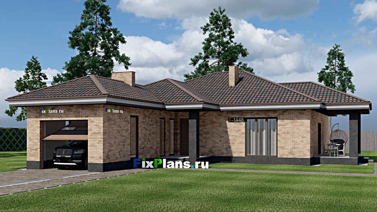 Одноэтажный дом F - 1448 — фасад