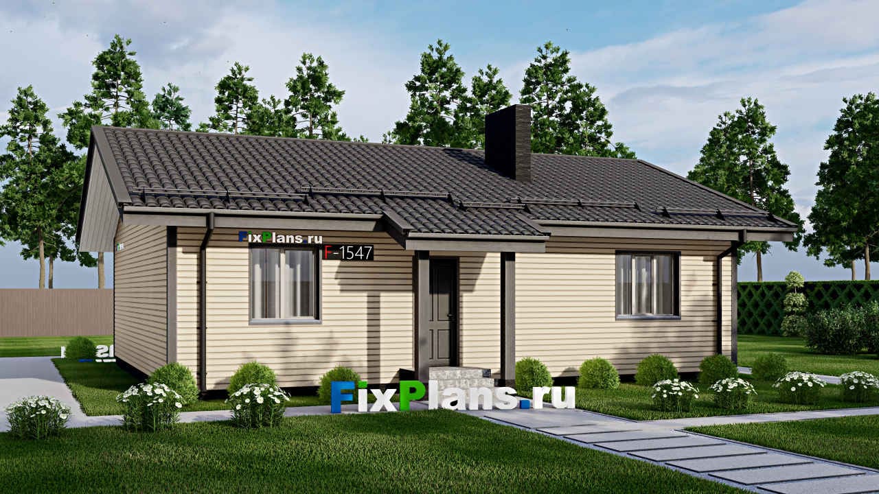 Одноэтажный дом F - 1547 — фасад