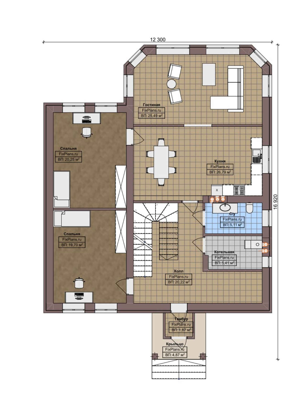 Планировка Двухэтажный дом F-5228